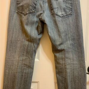 Flypaper Men's Dark Gray Studded Look Jeans